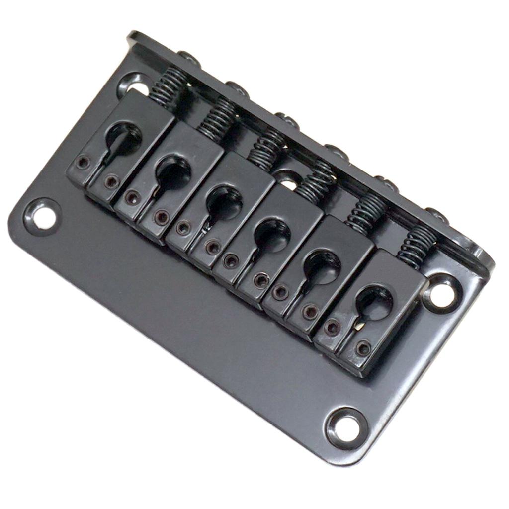 1 Set Roller Saddle Bridge Tailpiece for 6 String Electric Guitar Black