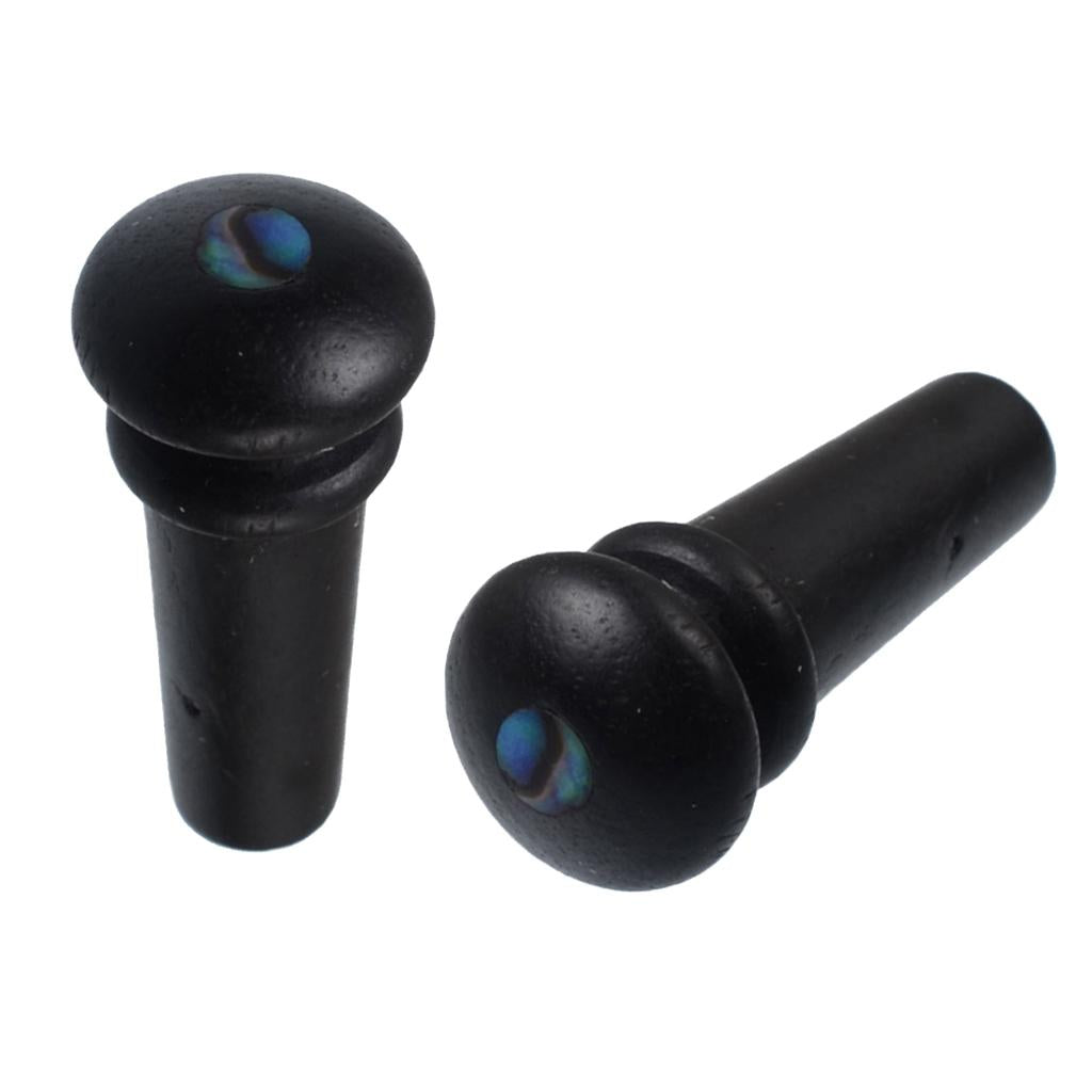 2pcs Acoustic Guitar Ebony Endpin with Shell Dot Inlay Black Green Dot Inlay