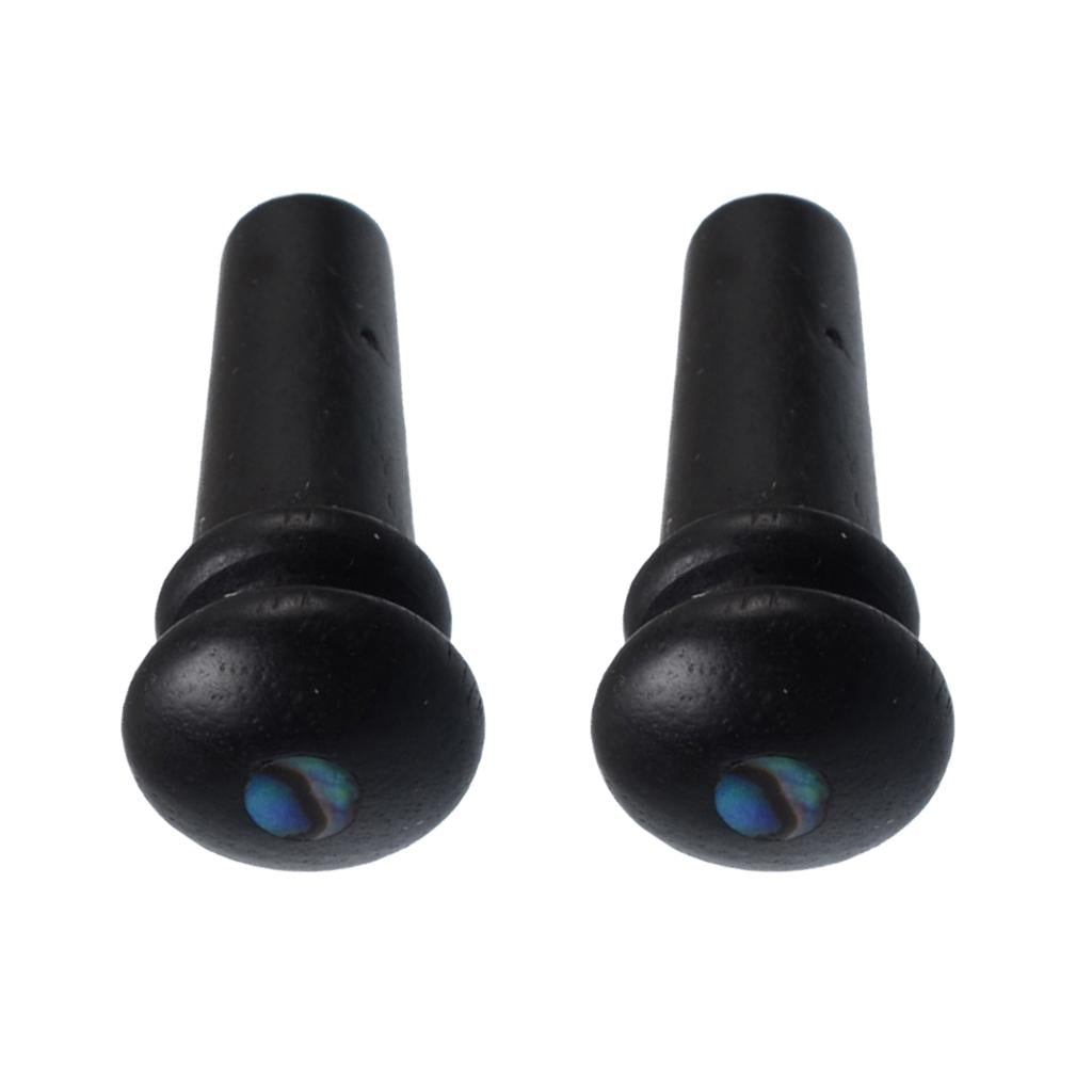 2pcs Acoustic Guitar Ebony Endpin with Shell Dot Inlay Black Green Dot Inlay