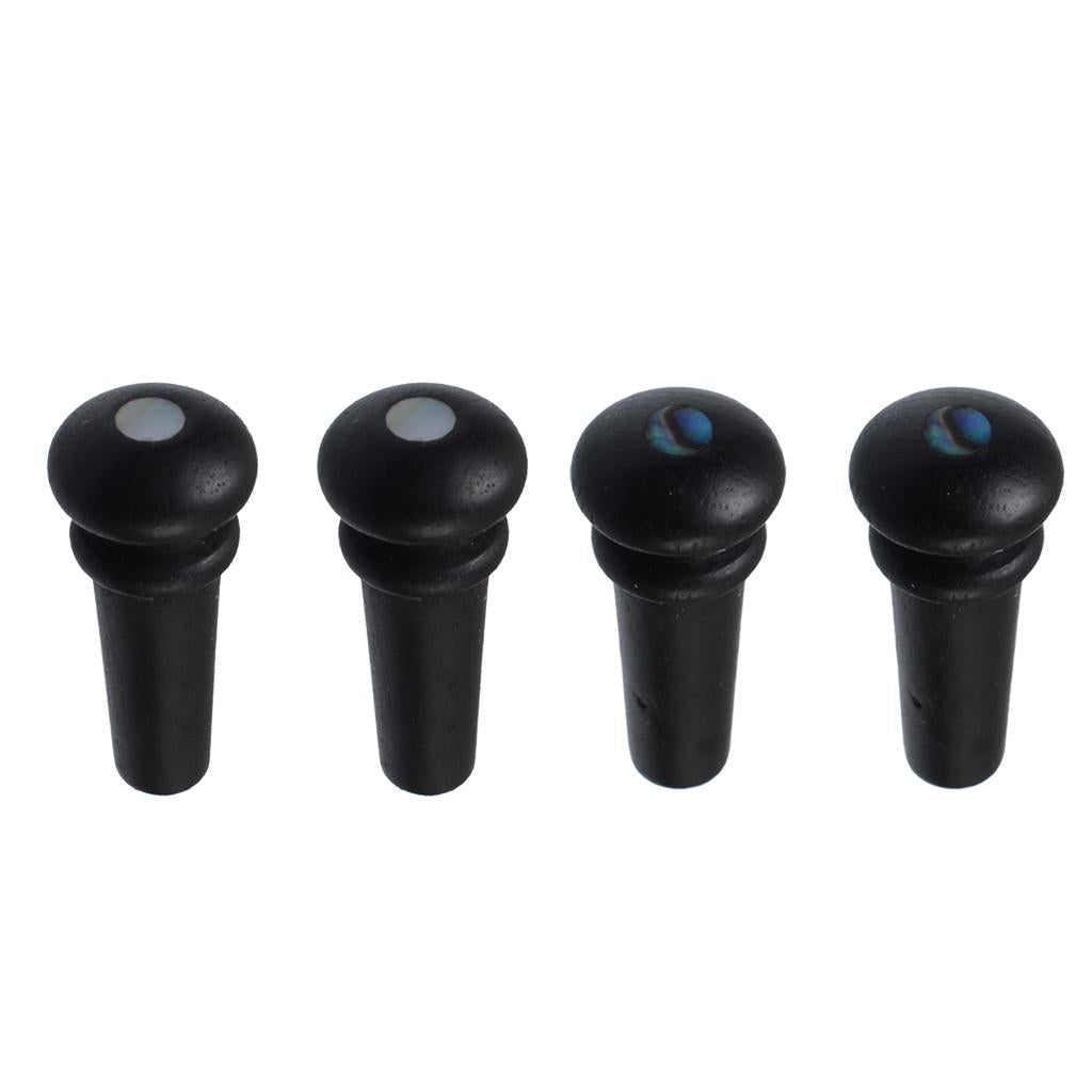 2pcs Acoustic Guitar Ebony Endpin with Shell Dot Inlay Black Green Dot Inlay