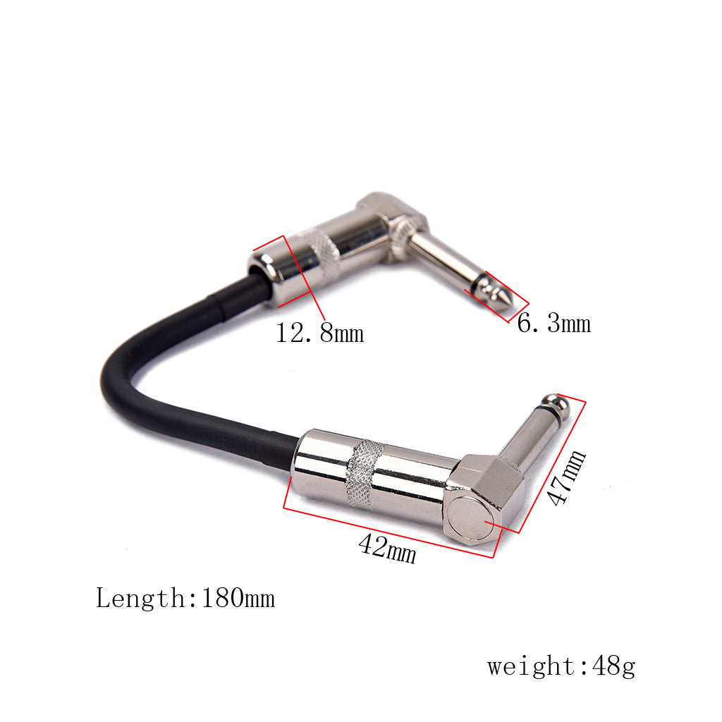 Guitar Right Angle Cord Effector Effect Pedal 6.35mm Jack Cable