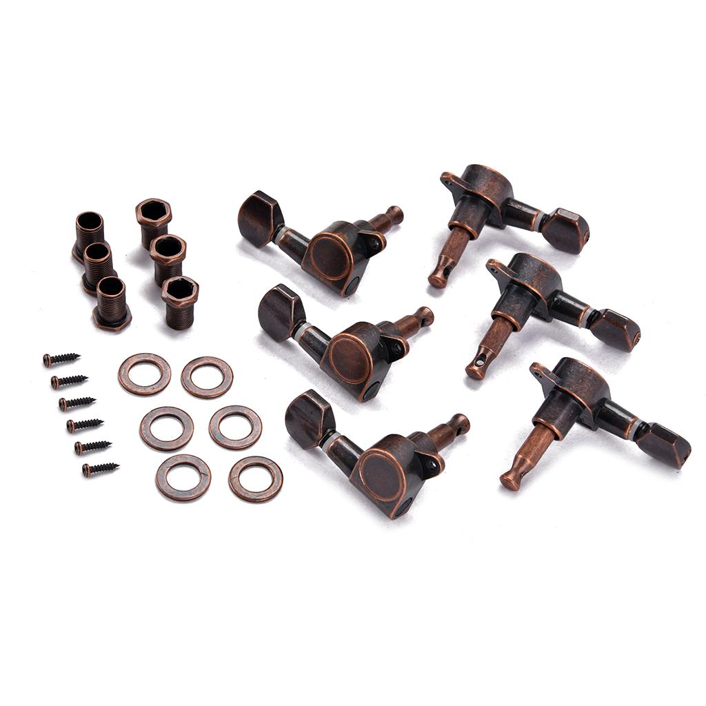 6R Guitar Machine Head Red Bronze String Tuning Pegs Tuners Guitar Parts