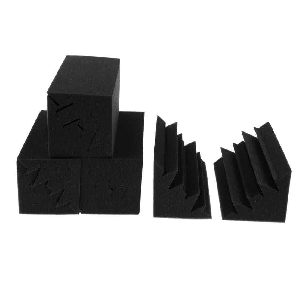 8pcs Studio Acoustic Foam Sound Proof Panels Nosie Dampening Foam Black