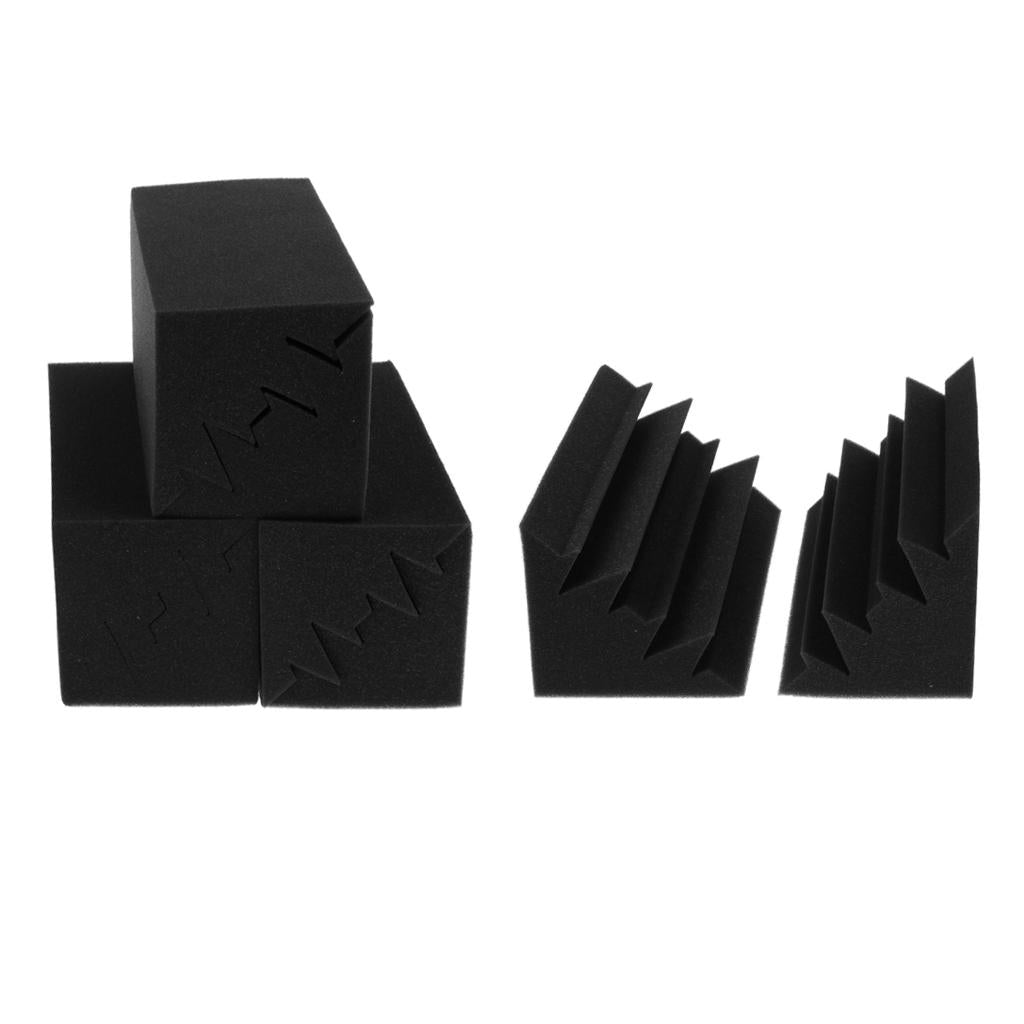 8pcs Studio Acoustic Foam Sound Proof Panels Nosie Dampening Foam Black