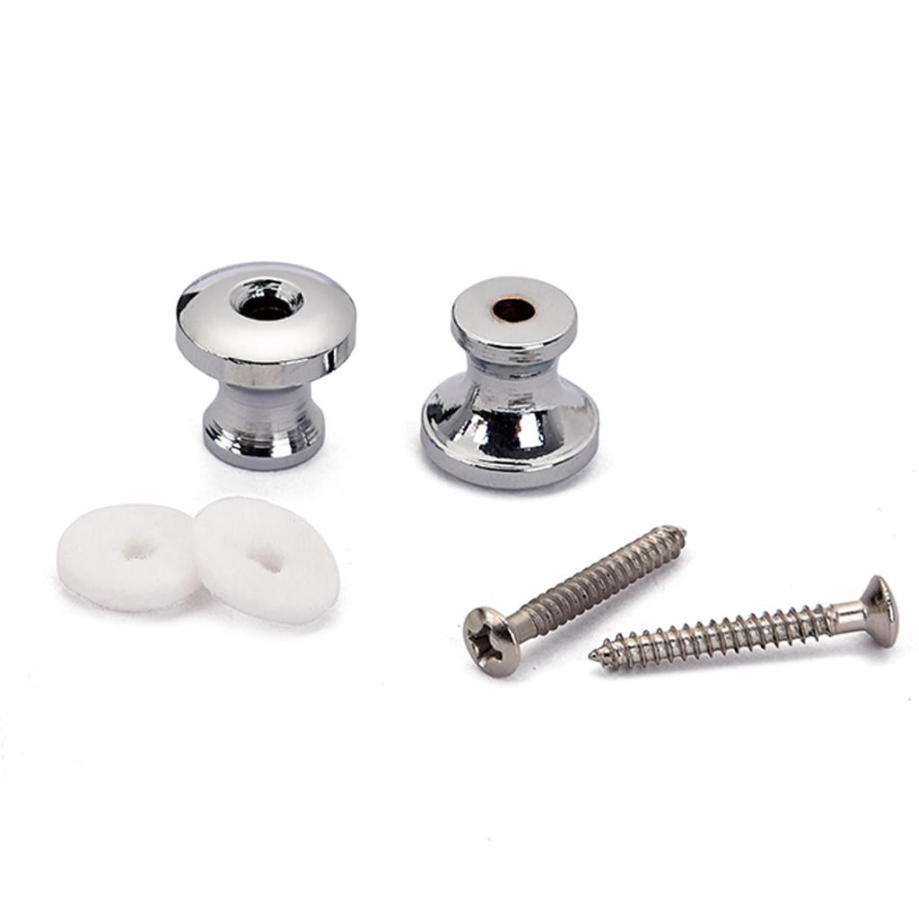 2 x Chrome Plating Guitar Strap Lock for Electric Acoustic Guitar Bass