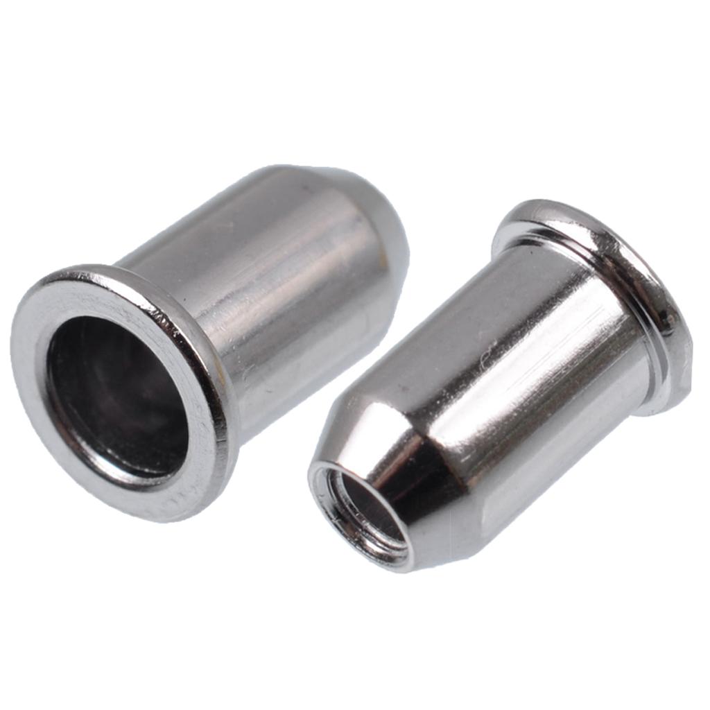 6Pcs Iron Through Body Guitar String Mounting Ferrules Bushing Chrome