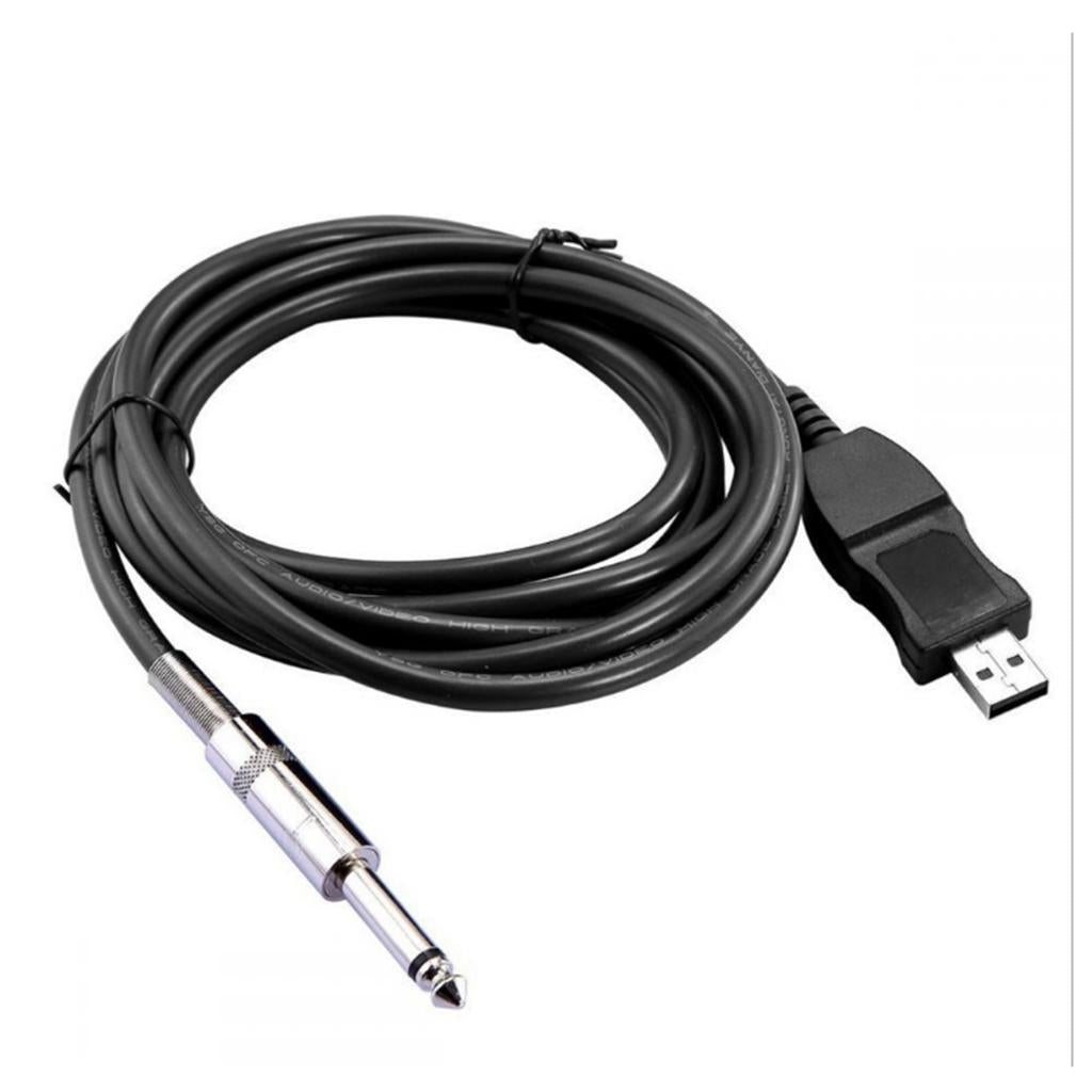Electric Guitar Cable Computer USB to 6.35mm Jack for Musical Accessory