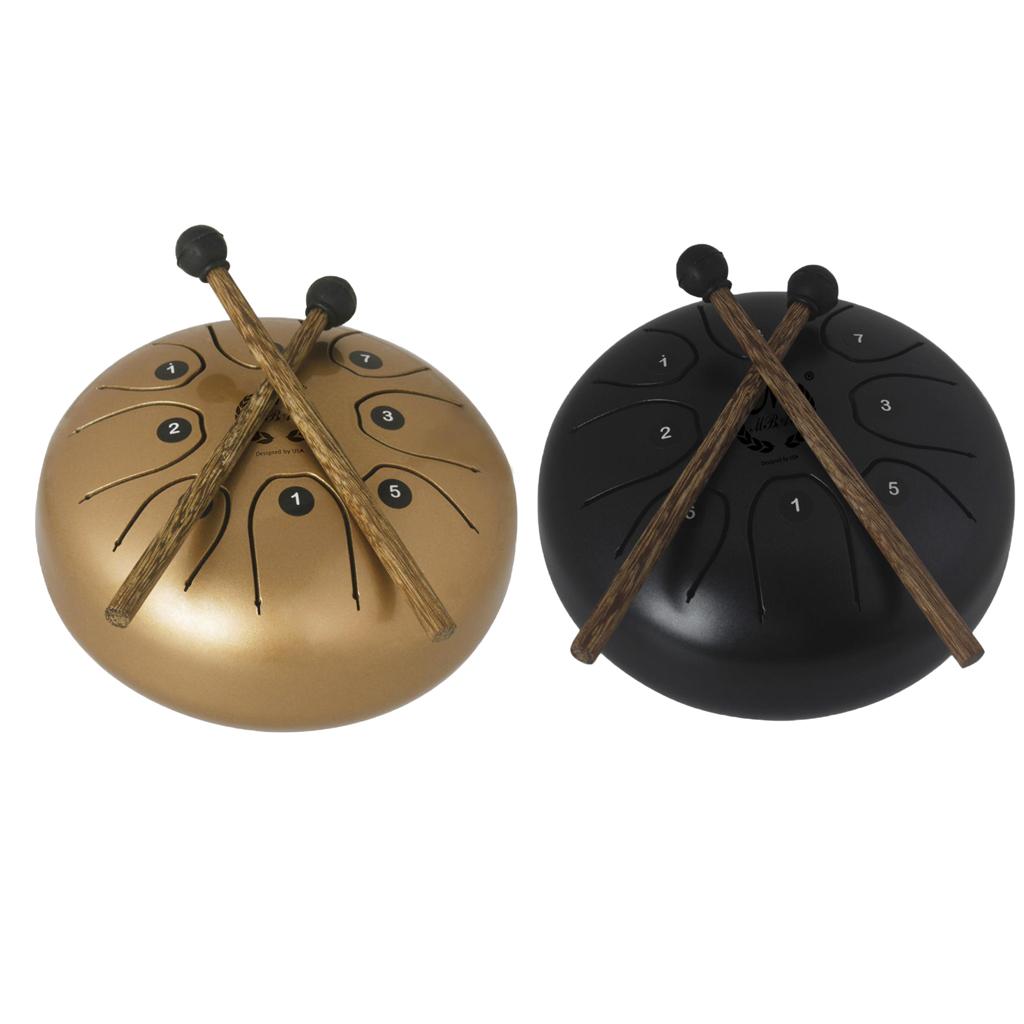 5.5'' Steel Tongue Drum Handpan&Mallets&Carry Bag for Yoga Meditation Gold