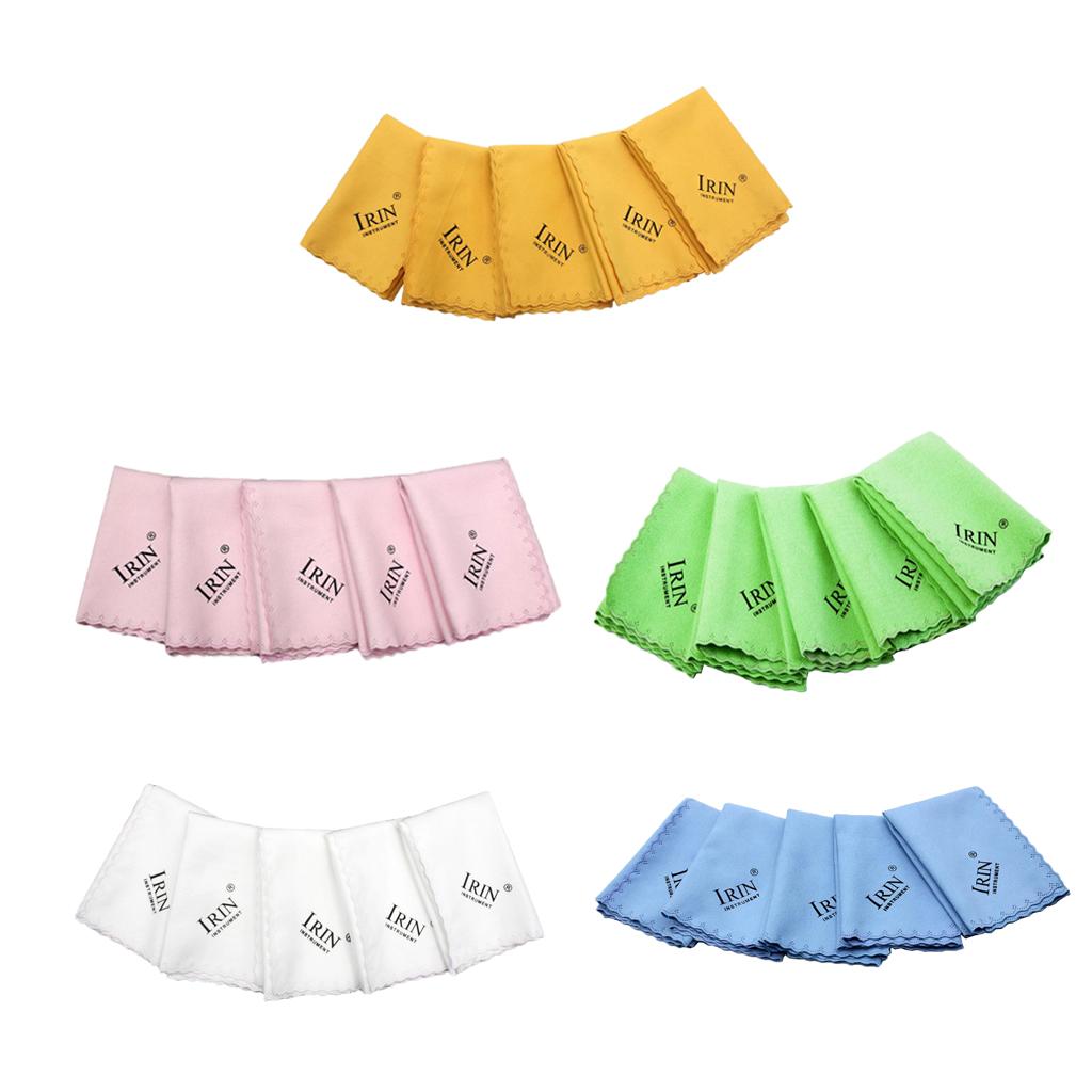 5 Pcs Professional Guitar / Piano Cleaner Cleaning Small Cloth Towel White