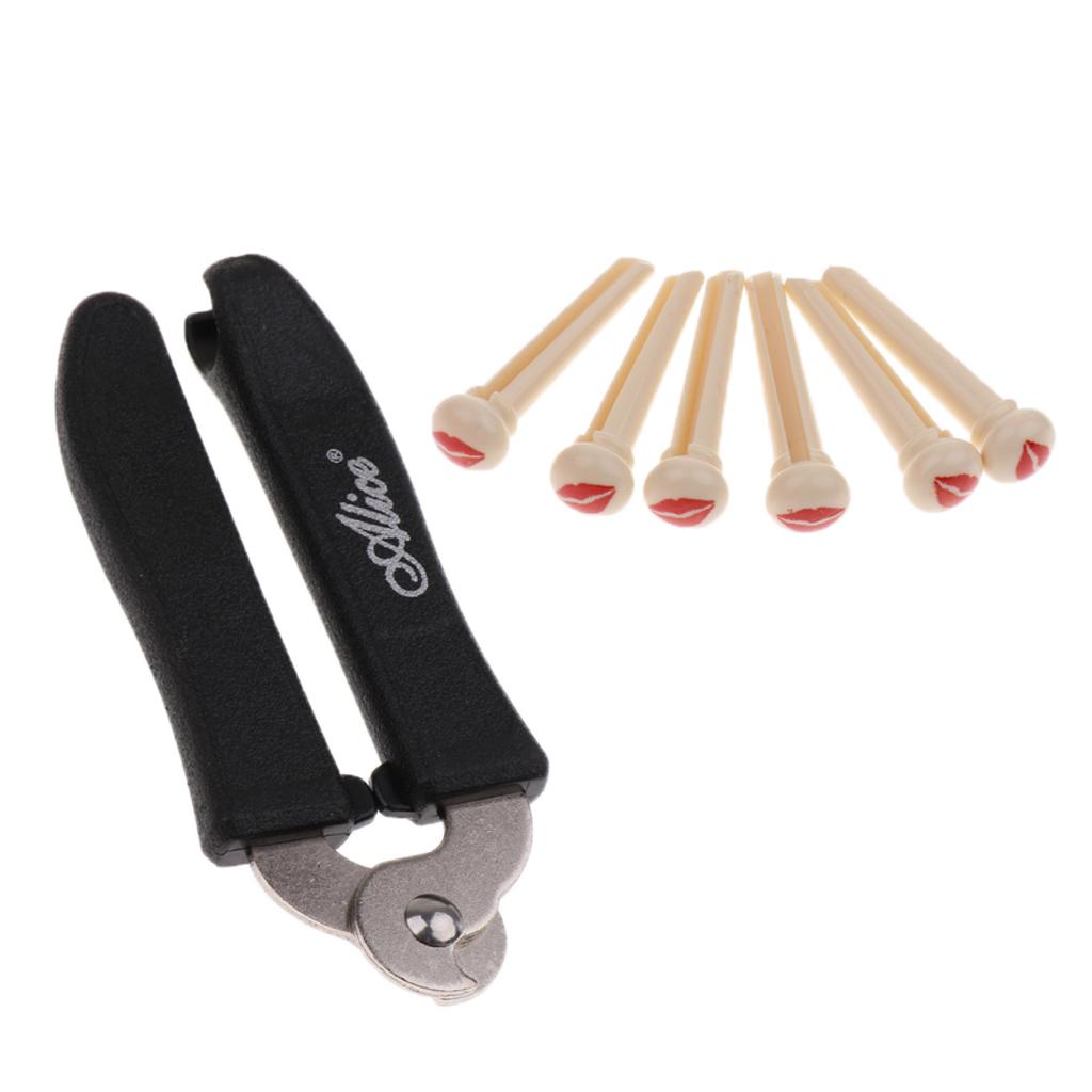 3 in 1 Guitar String Winder Cutter Bridge Pin Puller+Bridge Pins Repair Tool