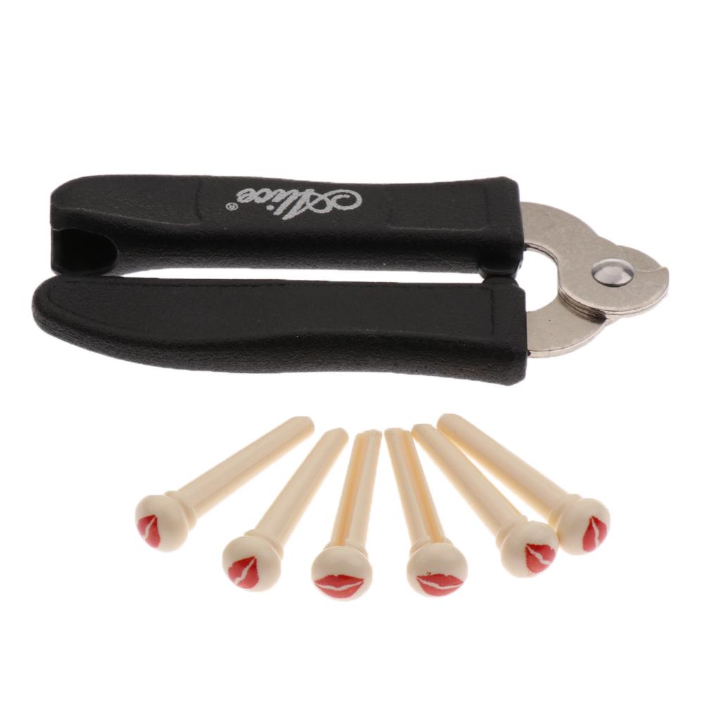 3 in 1 Guitar String Winder Cutter Bridge Pin Puller+Bridge Pins Repair Tool