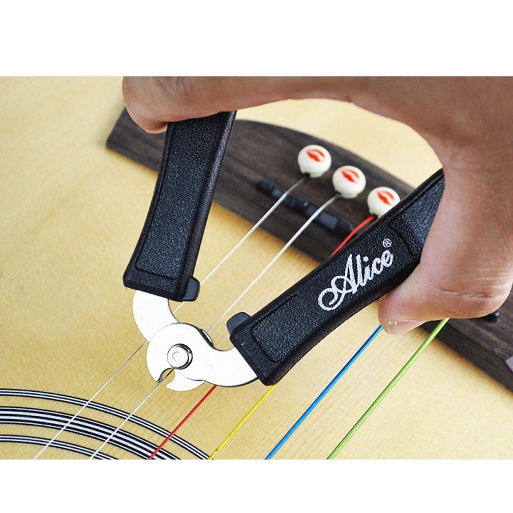 3 in 1 Guitar String Winder Cutter Bridge Pin Puller+Bridge Pins Repair Tool