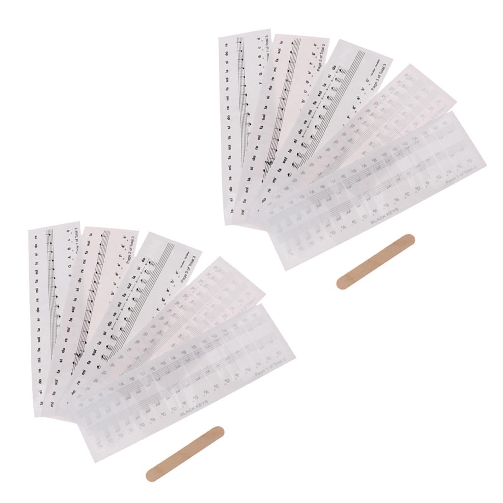 2 Sets Piano Stickers Piano Note Keyboard Sticker Electronic Keyboard Decal
