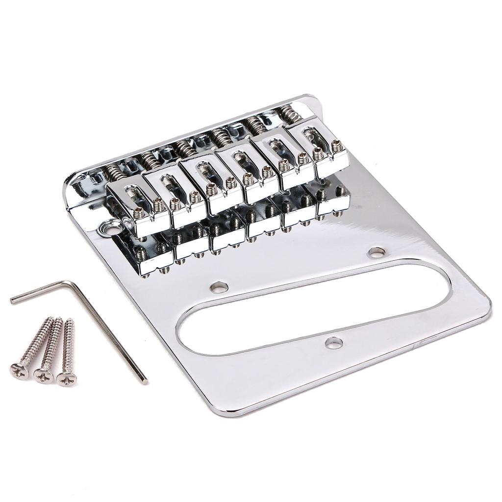 A Set Roller Pickup Bridge Tailpiece for TL Tele Electric Guitar Chrome