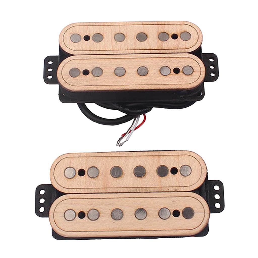 2 Pieces Wooden Maple Guitar Neck Humburker Pickup Musical Instrument Parts