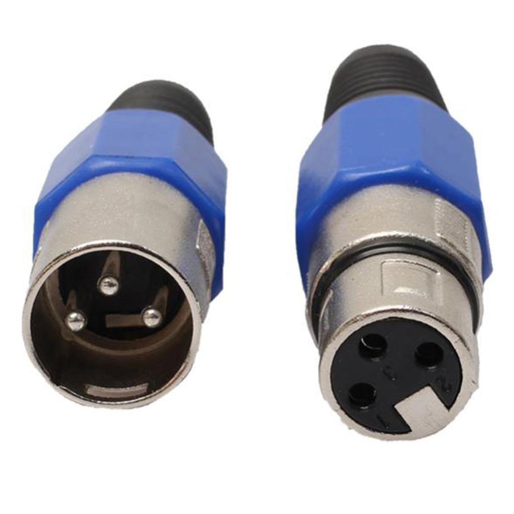 10 Pairs XLR Male and Female Microphone Plug Audio Cable Adapter Connector