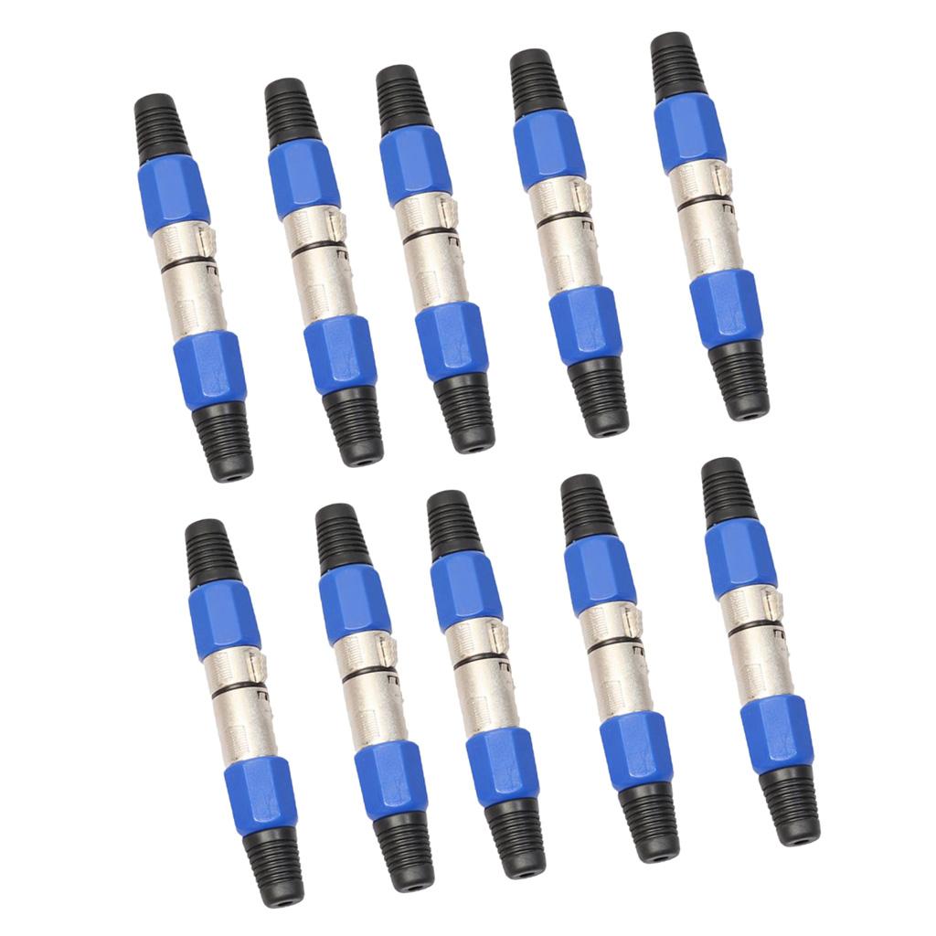 10 Pairs XLR Male and Female Microphone Plug Audio Cable Adapter Connector