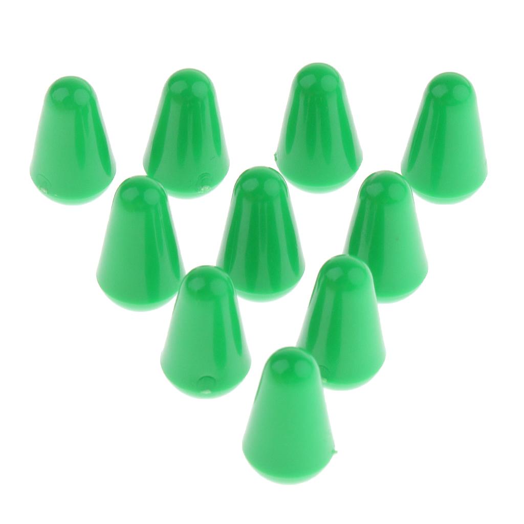 10 Pieces Plastic Toggle Switch Knobs Cap for Electric Guitar Parts Green