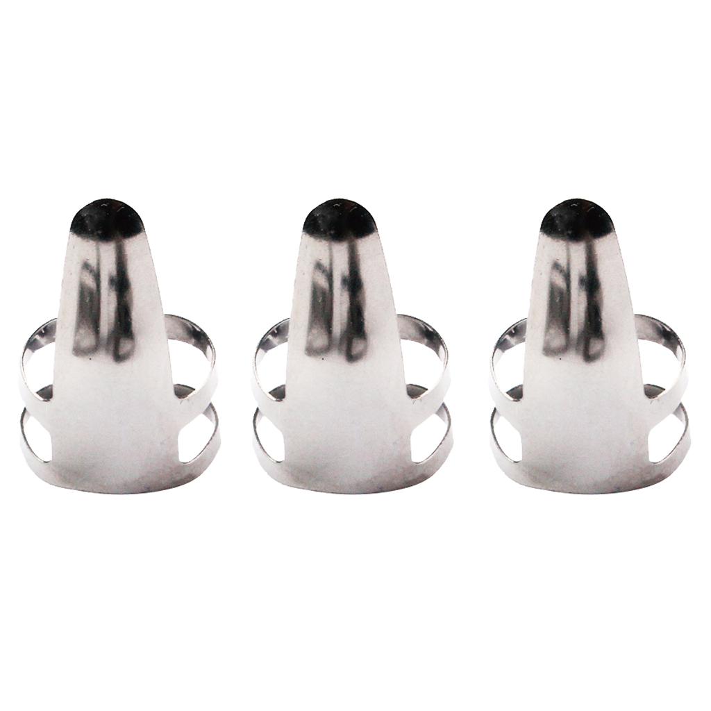 3 Pcs Guitar Finger Pick Plectrums Slide Stainless Steel for Banjo Ukulele