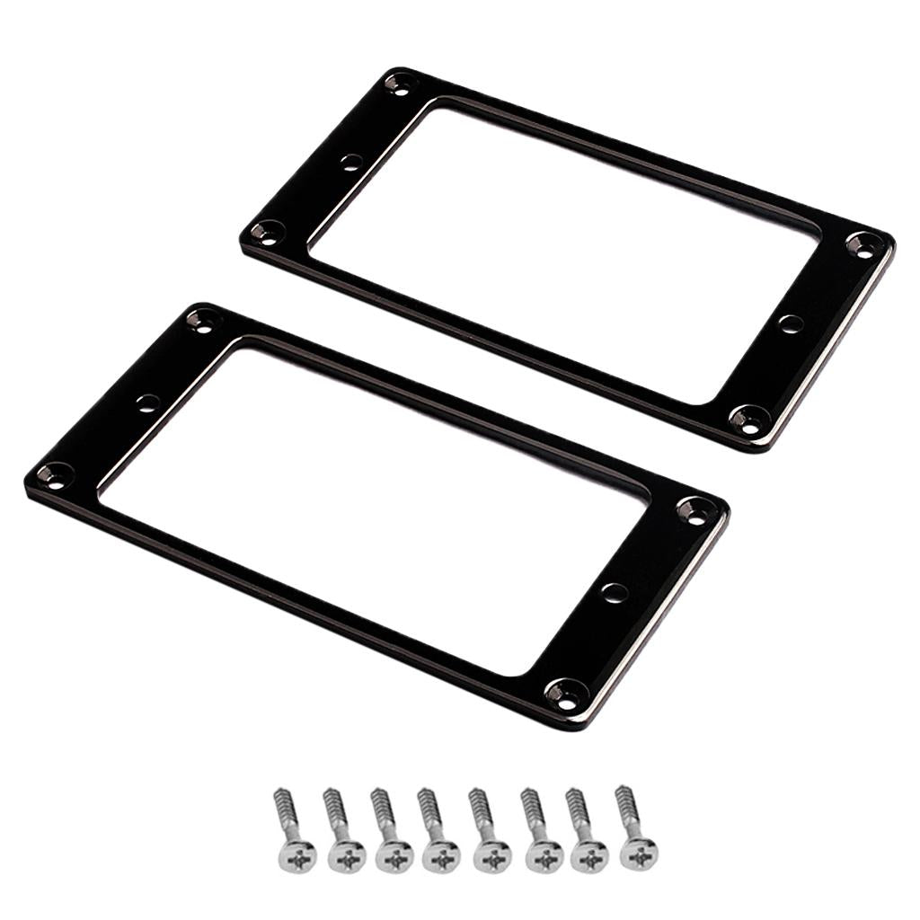 2 Pieces Humbucker Pickup Ring Bottom Frame for LP Electric Guitar Black