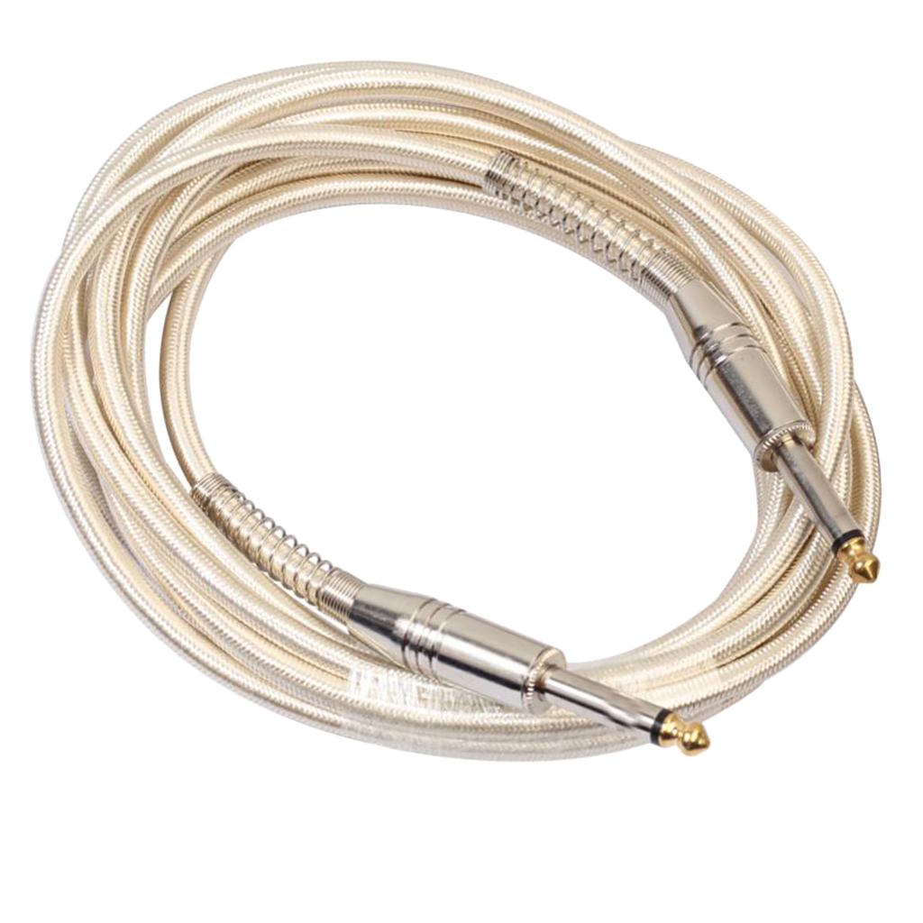 Braided 1/4'' Jack 6.35mm Mono Male to Male Audio Cable Cord Wire 5m