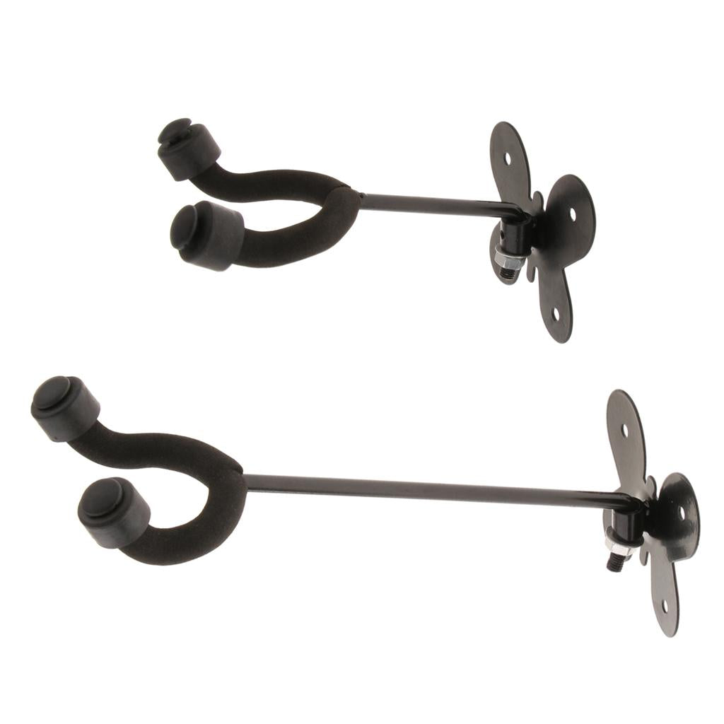 Black Guitar Bass Wall Hanger Safety Wall Mount Holder Slatwall