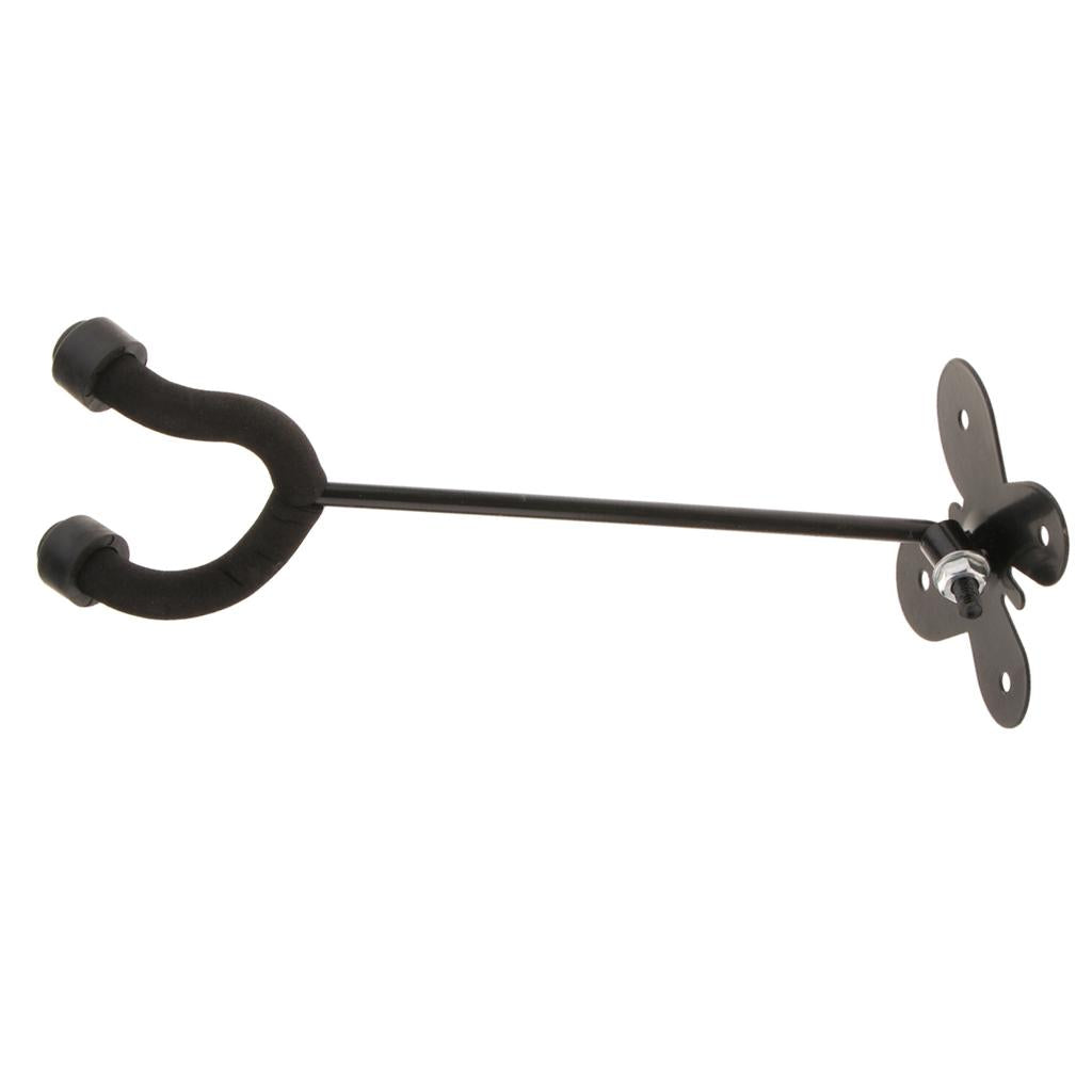Black Guitar Bass Wall Hanger Safety Wall Mount Holder Slatwall