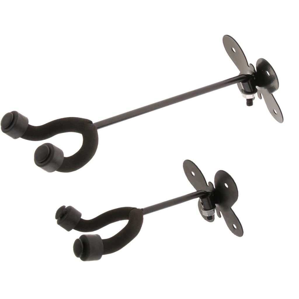 Black Guitar Bass Wall Hanger Safety Wall Mount Holder Slatwall