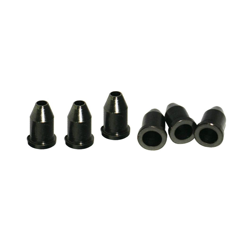 6 Pieces Iron Through Body Guitar String Ferrules Bushing Black