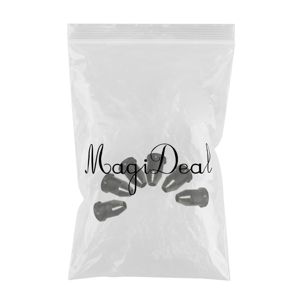 6 Pieces Iron Through Body Guitar String Ferrules Bushing Black