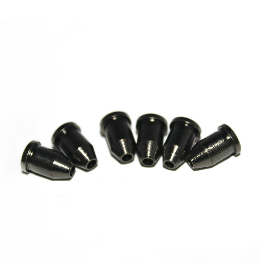6 Pieces Iron Through Body Guitar String Ferrules Bushing Black