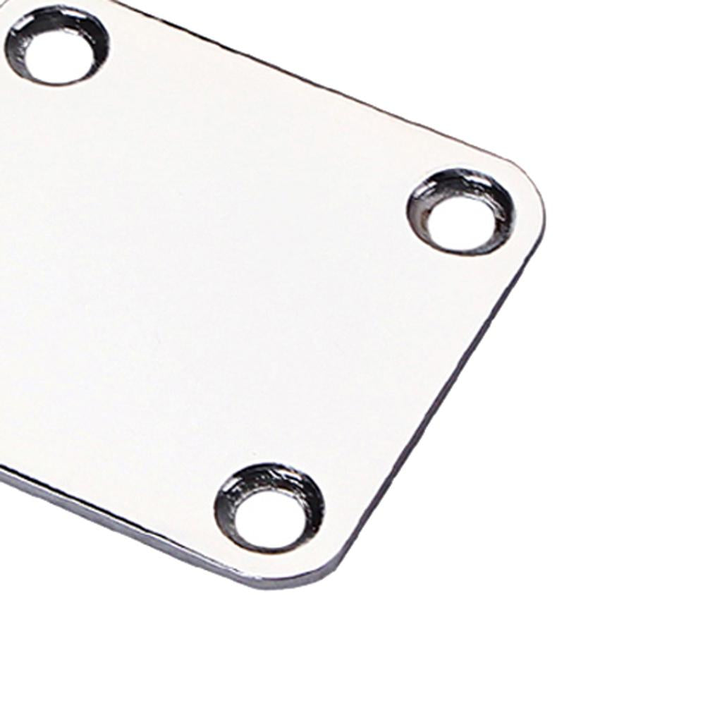 Chrome Electric Guitar Neck Plate+2pcs Strap Lock for Cigar Box Guitar Parts