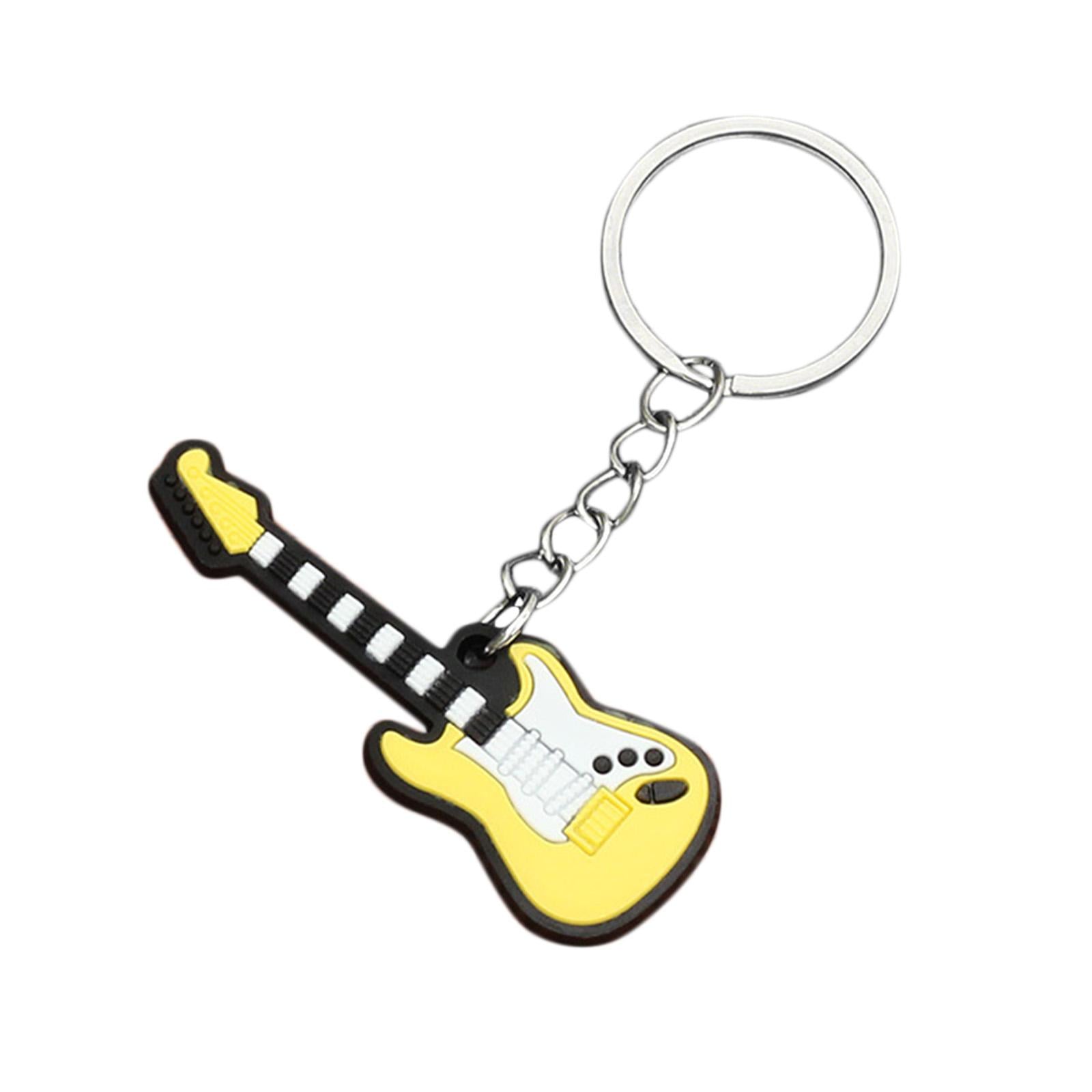 2pcs Music Key Ring Purse Bag Pendant Car Keyring Gift Electric Guitar