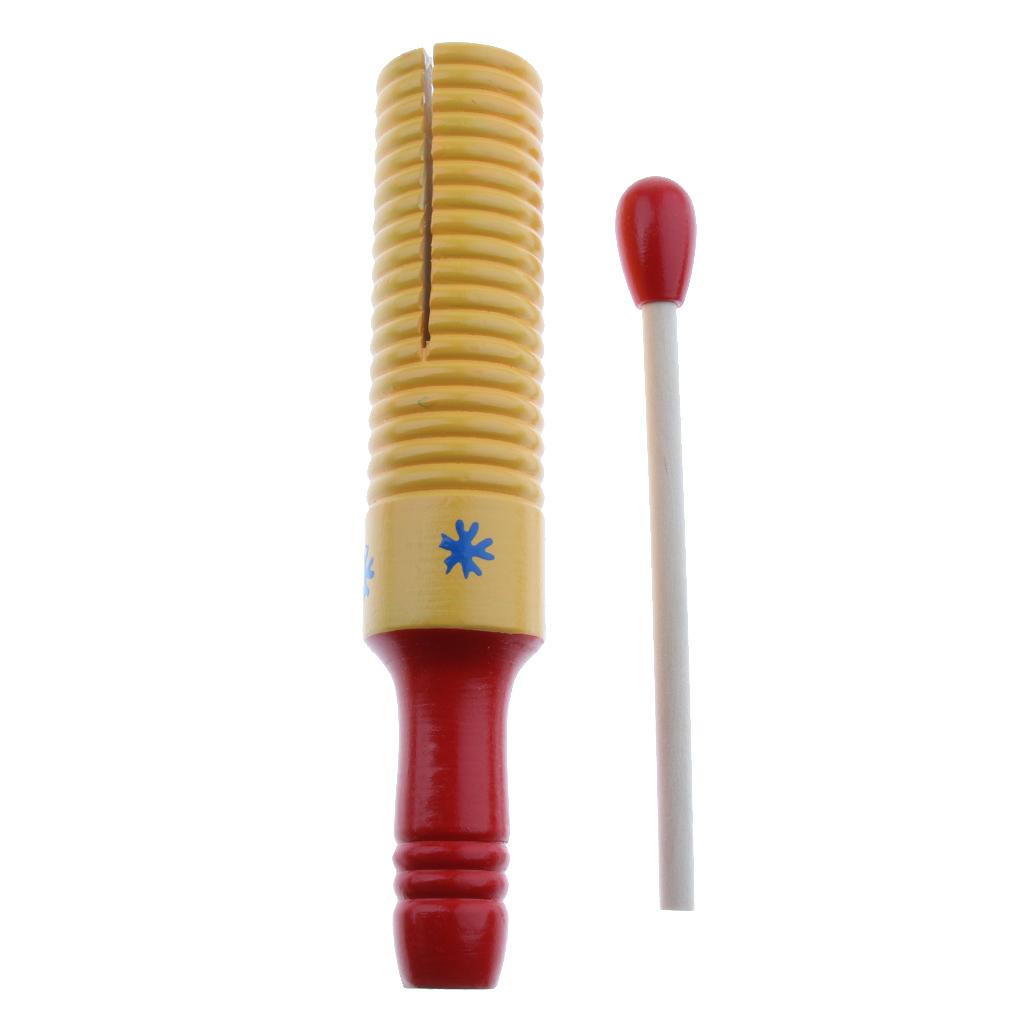 Wooden Crow Sounder Sound Tube Kids Percussion Musical Instrument Toy Gift