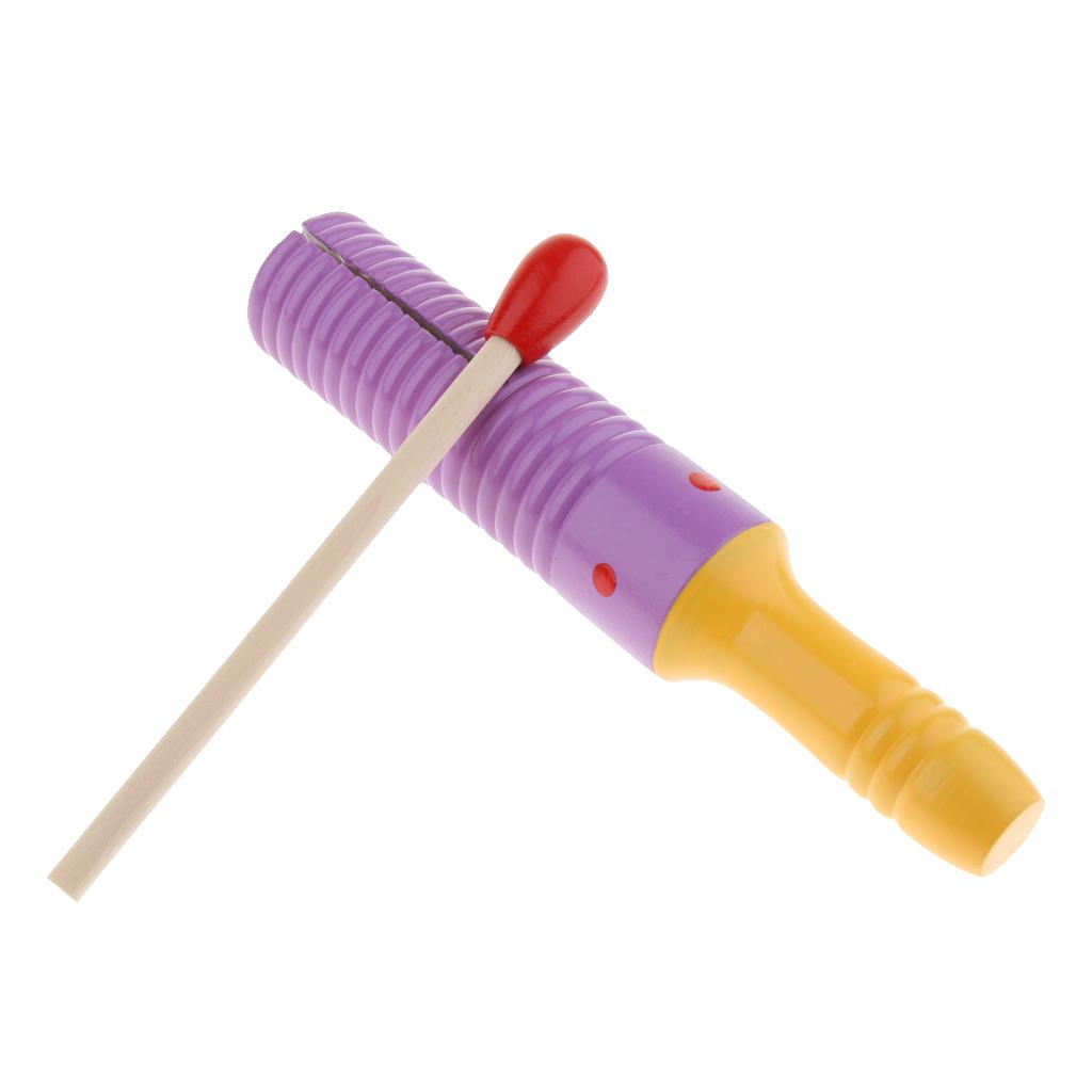 Wooden Crow Sounder Sound Tube Kids Percussion Musical Instrument Toy Gift