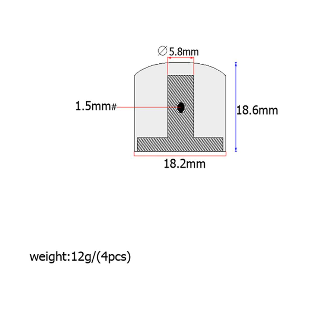 4pcs Electric Guitar Tone Volume Electronic Control Knobs Cap
