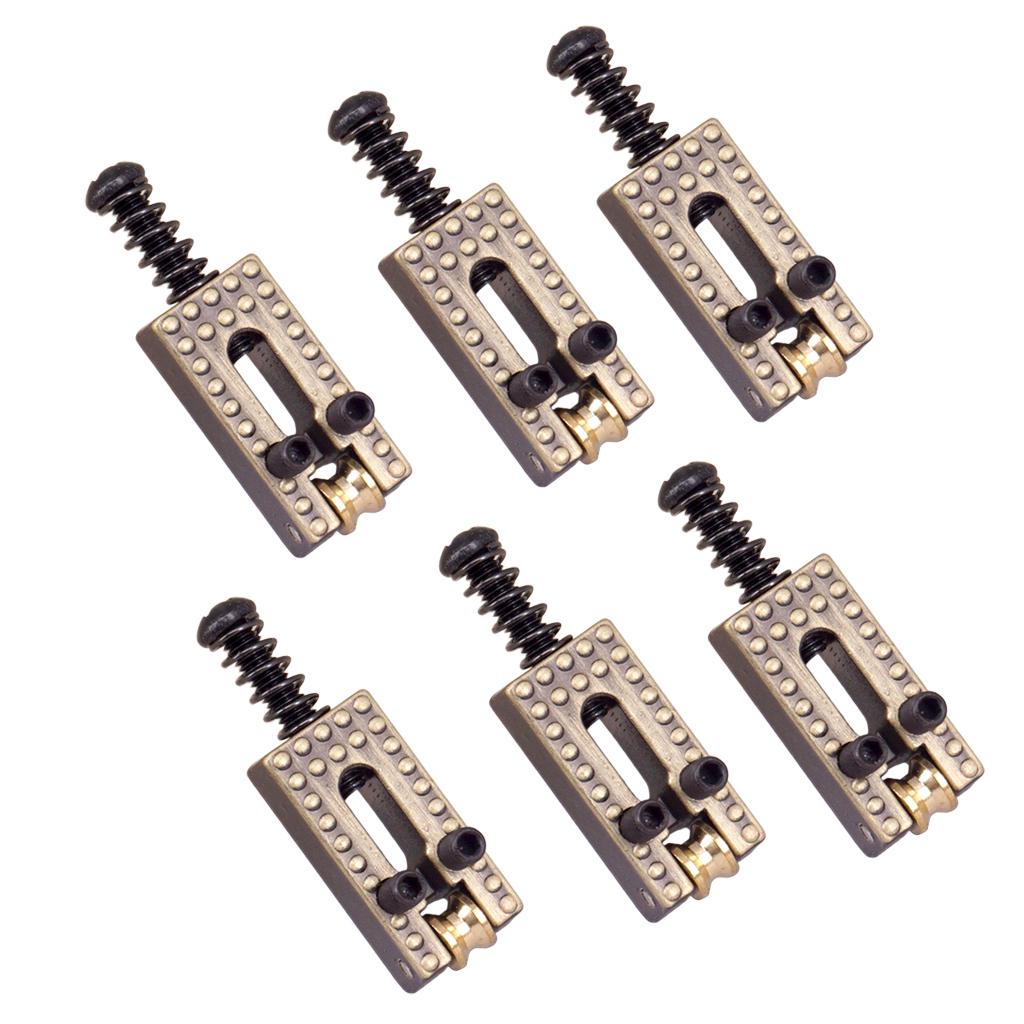 6 Pcs Vintage Roller Saddle Guitar Bridge String Saddles for Electric Bridge