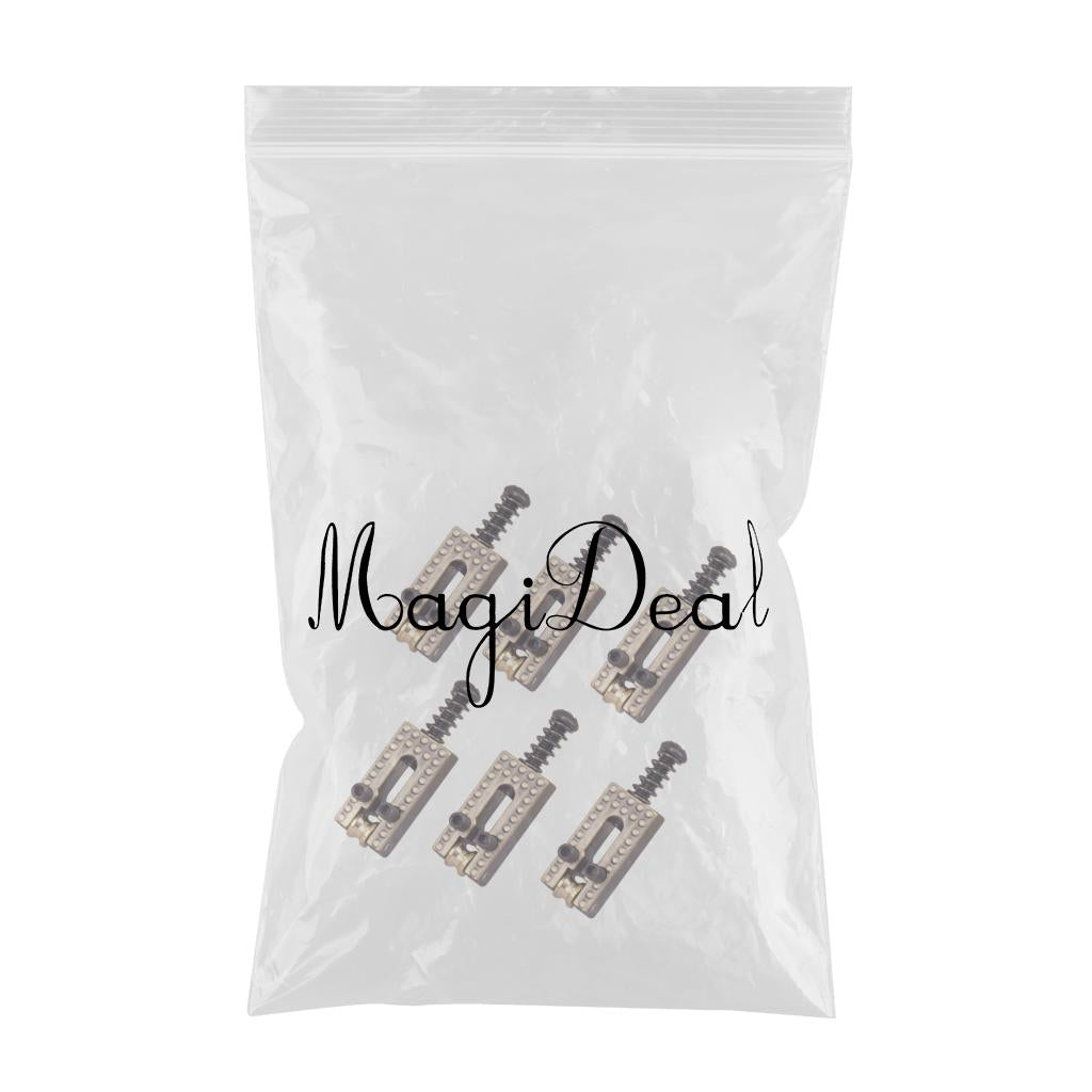 6 Pcs Vintage Roller Saddle Guitar Bridge String Saddles for Electric Bridge