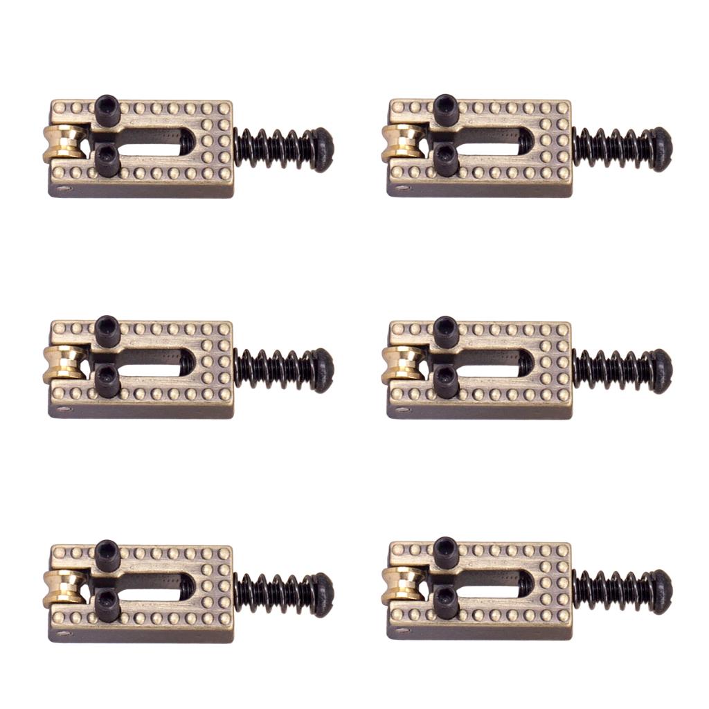 6 Pcs Vintage Roller Saddle Guitar Bridge String Saddles for Electric Bridge