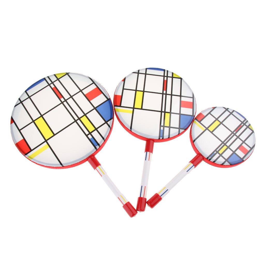 1 Set Wooden Hand Drum Kids Percussion Toy 6inch