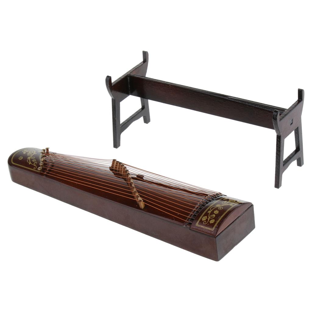 Miniature Guzheng Chinese Zither Mini Model Musical Instrument Birthday Gift