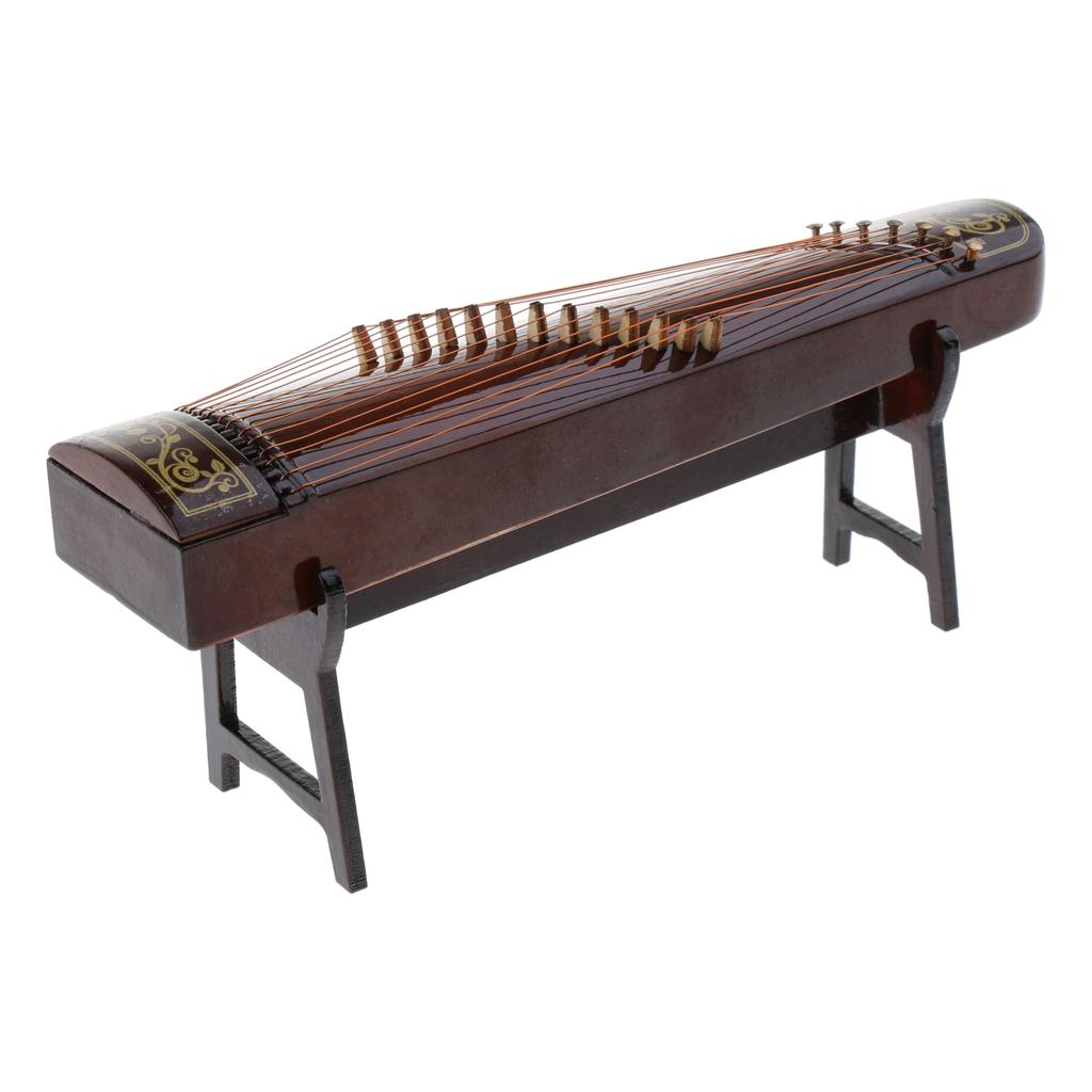 Miniature Guzheng Chinese Zither Mini Model Musical Instrument Birthday Gift
