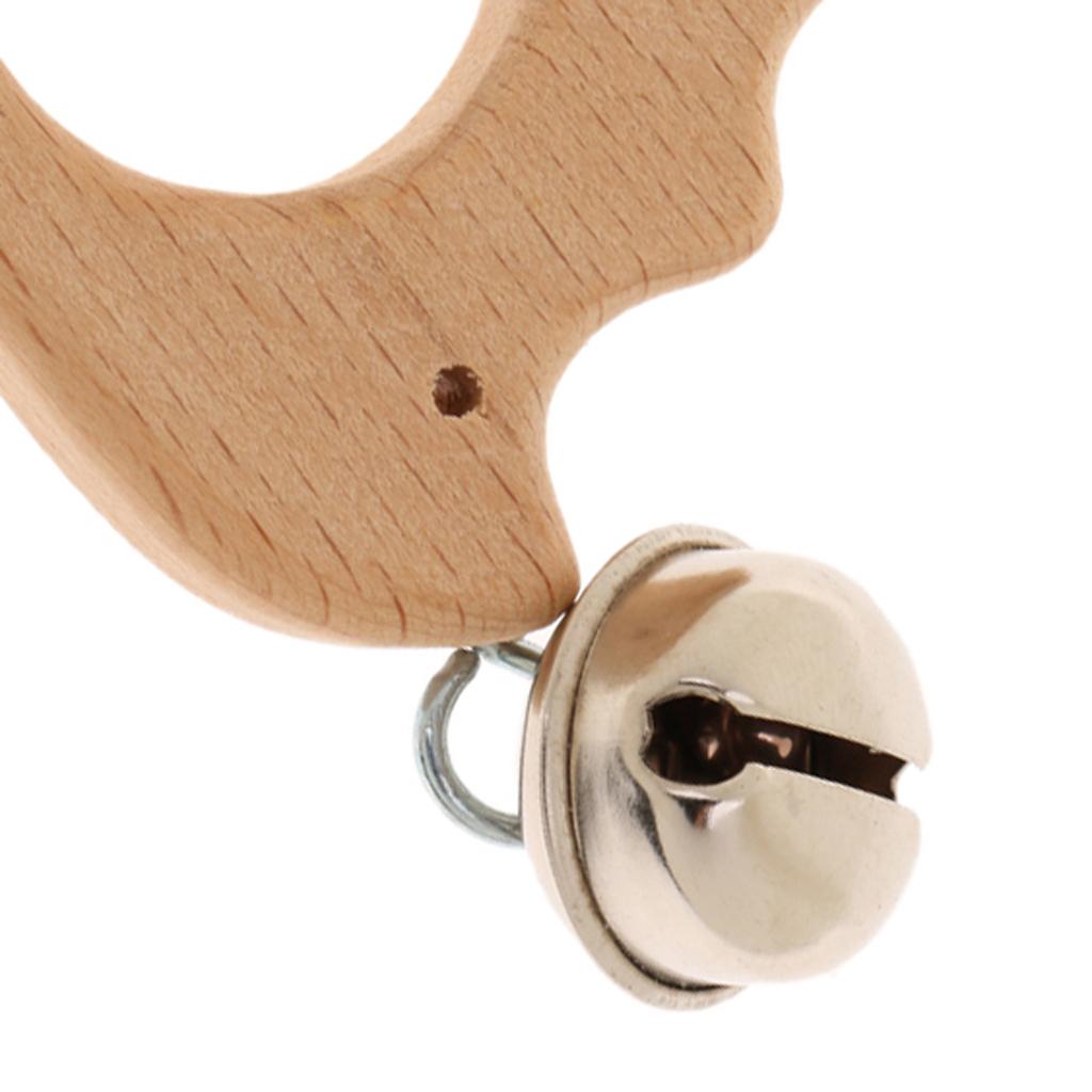 Wood Baby Handbell Rattle Grasping Toy Gifts Hedgehog