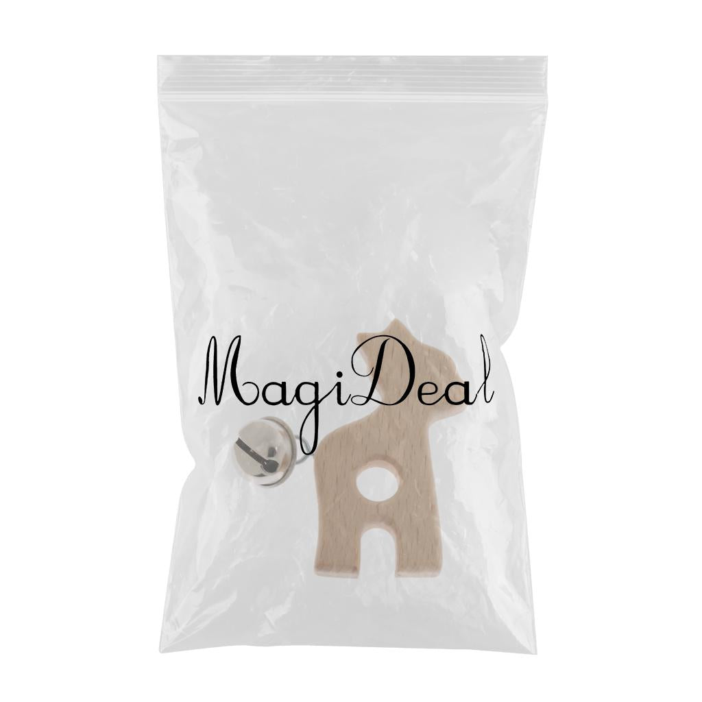 Wood Baby Handbell Rattle Grasping Toy Gifts Fawn