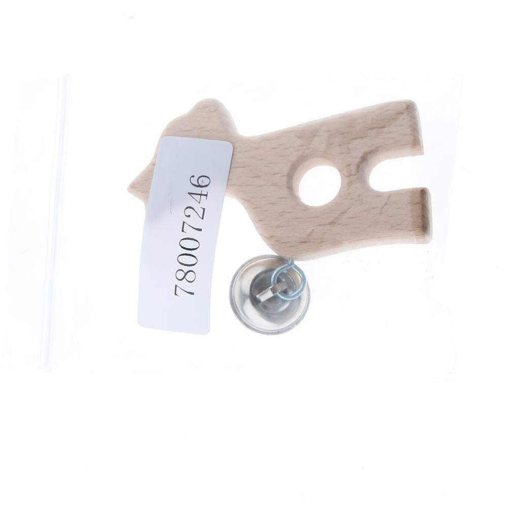 Wood Baby Handbell Rattle Grasping Toy Gifts Fawn