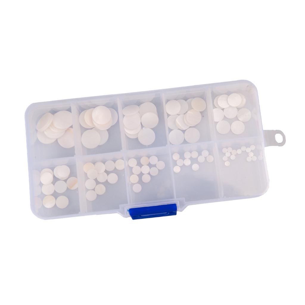 100pcs/set 3mm-12mm Inlay Dots Markers for Guitar Fingerboard White