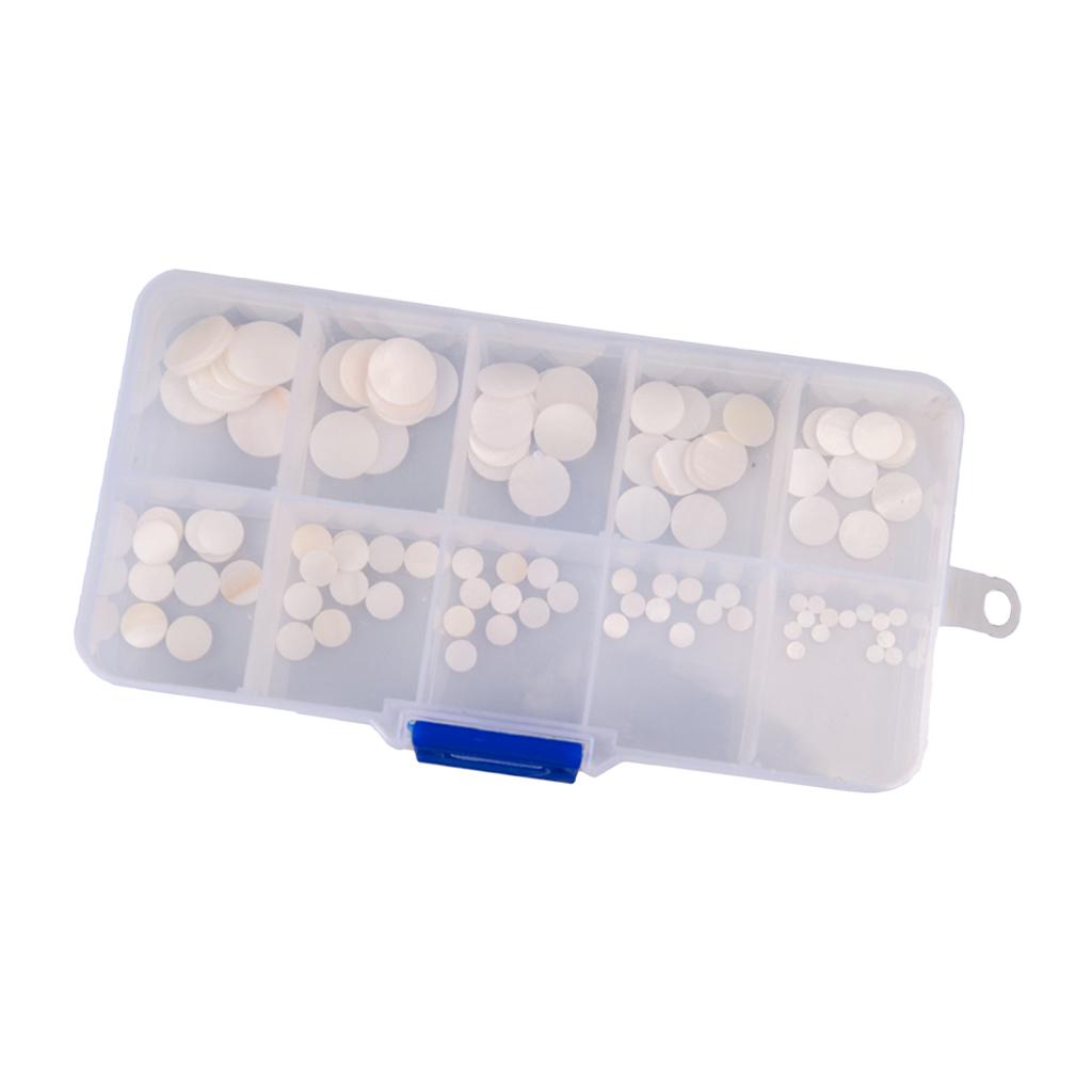 100pcs/set 3mm-12mm Inlay Dots Markers for Guitar Fingerboard White