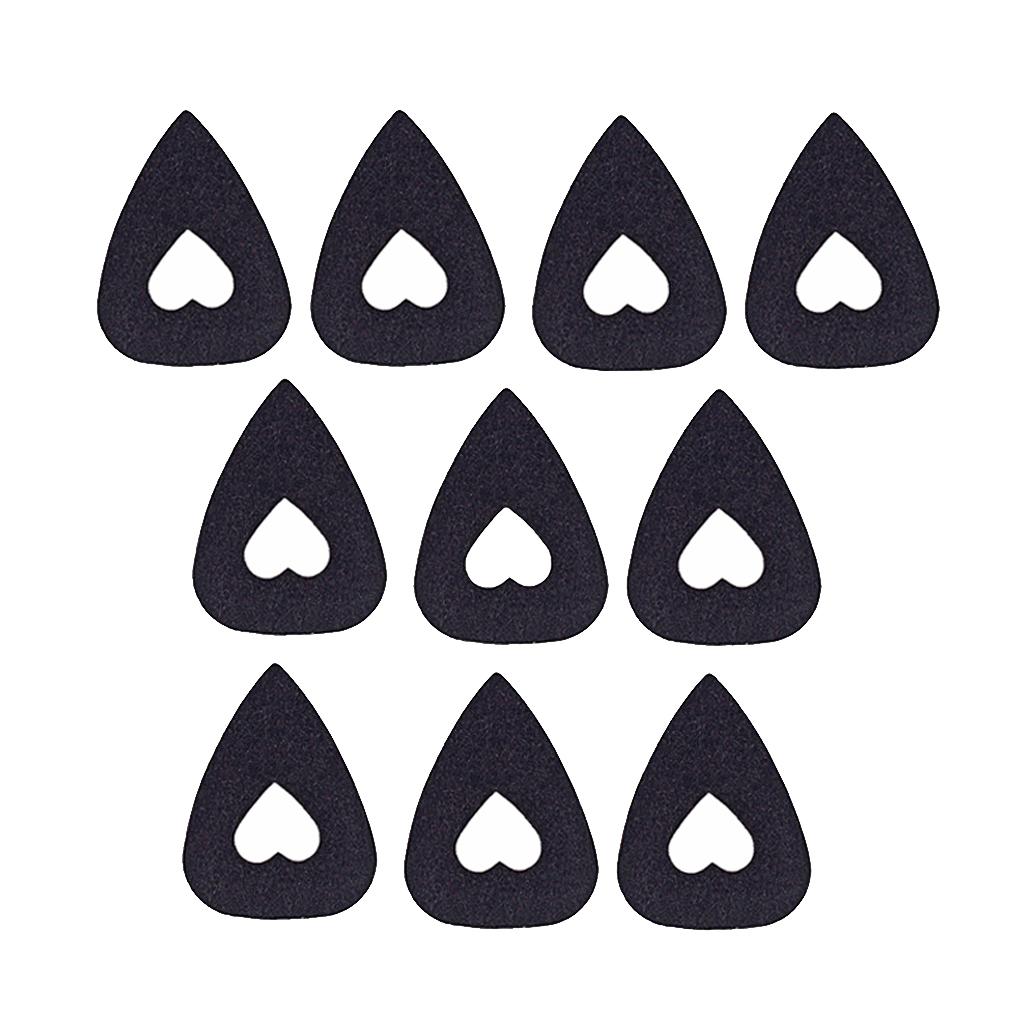 10 Pieces Guitar Ukulele Wool Felt Plectrum Picks for Guitar Parts Black