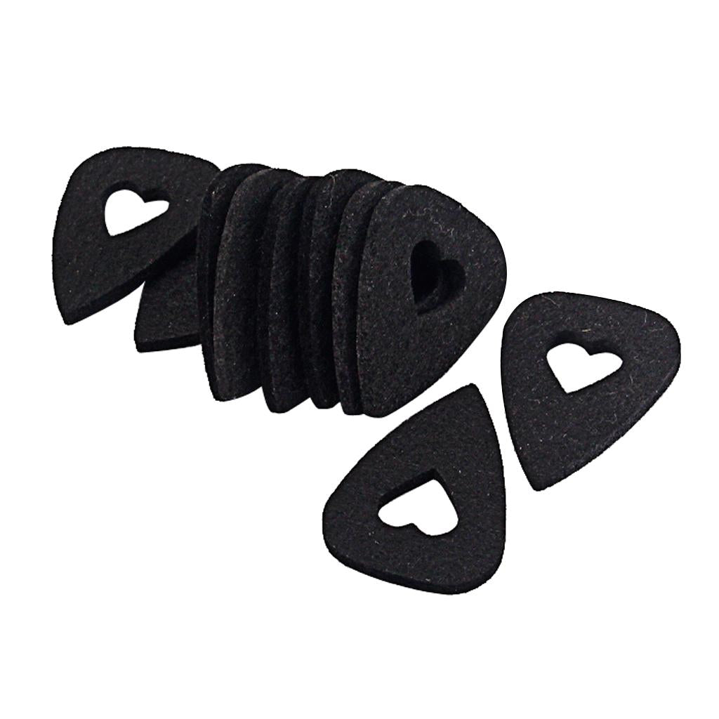 10 Pieces Guitar Ukulele Wool Felt Plectrum Picks for Guitar Parts Black