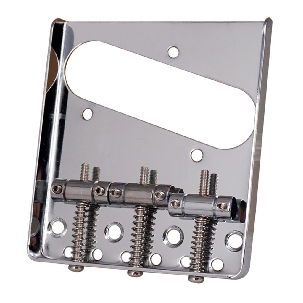 Brass 3 Saddles Bridge for Tele TL Electric Guitar Replacement Parts Silver